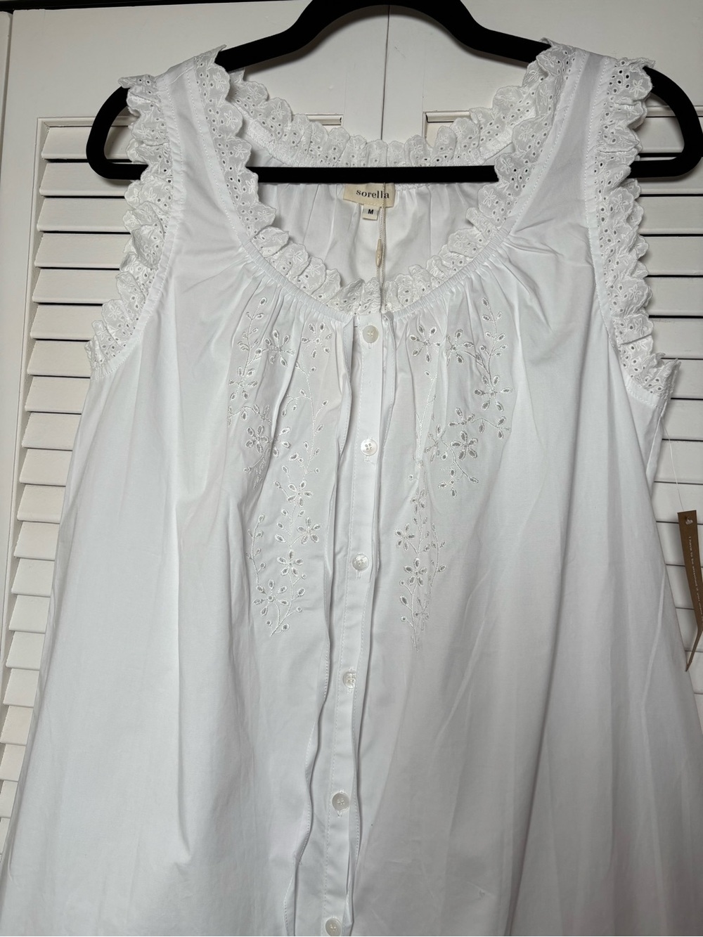 NWT Sorella Atelier Caroline Cotton Embroidery Scallop Few Moda Dress Medium - Picture 8 of 10